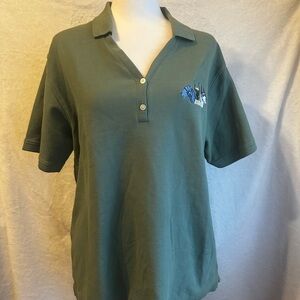 #1199 Great Dane embroidered Green Polo Shirt with Size XL